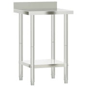 Vidaxl keukenwerktafel met spatscherm 55x55x93 cm roestvrij staal - afbeelding 2