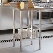 Vidaxl keukenwerktafel met spatscherm 55x55x93 cm roestvrij staal - afbeelding 1