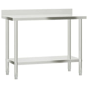 Vidaxl keukenwerktafel met spatscherm 110x55x93 cm roestvrij staal - afbeelding 2