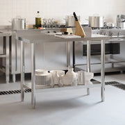 Vidaxl keukenwerktafel met spatscherm 110x55x93 cm roestvrij staal - afbeelding 3