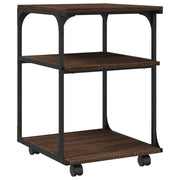 Vidaxl printerkastje 3-laags 43x48x64 cm bewerkt hout bruin eiken - afbeelding 2
