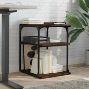 Vidaxl printerkastje 3-laags 43x48x64 cm bewerkt hout bruin eiken - afbeelding 3