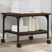 Vidaxl printerkastje 2-laags 50x40x38 cm bewerkt hout bruin eiken - afbeelding 1