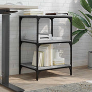 Vidaxl printerkastje 3-laags 50x41x75 cm bewerkt hout grijs sonoma - afbeelding 3
