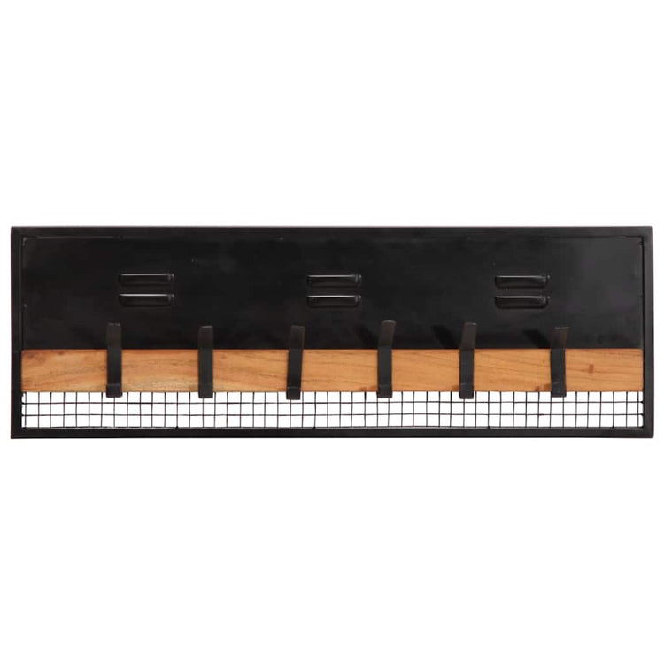 Vidaxl wandkapstok 90x11x30 cm massief mangohout mango