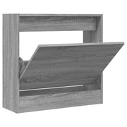 Vidaxl schoenenkast 60x21x57 cm bewerkt hout grijs sonoma eikenkleurig - afbeelding 2