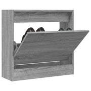 Vidaxl schoenenkast 60x21x57 cm bewerkt hout grijs sonoma eikenkleurig - afbeelding 1
