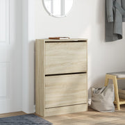 Vidaxl schoenenkast 60x21x87,5 cm bewerkt hout sonoma eikenkleurig - afbeelding 3