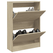 Vidaxl schoenenkast 60x21x87,5 cm bewerkt hout sonoma eikenkleurig - afbeelding 1