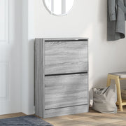 Vidaxl schoenenkast 60x21x87,5 cm bewerkt hout grijs sonoma eikenkleur - afbeelding 3
