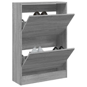 Vidaxl schoenenkast 60x21x87,5 cm bewerkt hout grijs sonoma eikenkleur - afbeelding 1