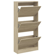 Vidaxl schoenenkast 60x21x125,5 cm bewerkt hout sonoma eikenkleurig - afbeelding 2