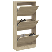 Vidaxl schoenenkast 60x21x125,5 cm bewerkt hout sonoma eikenkleurig - afbeelding 1
