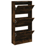 Vidaxl schoenenkast 60x21x125,5 cm bewerkt hout gerookt eikenkleurig - afbeelding 2