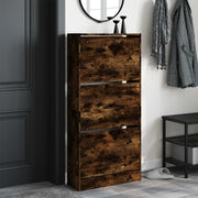 Vidaxl schoenenkast 60x21x125,5 cm bewerkt hout gerookt eikenkleurig - afbeelding 3