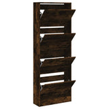 Vidaxl schoenenkast 60x21x163,5 cm bewerkt hout gerookt eikenkleurig - afbeelding 2