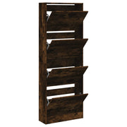Vidaxl schoenenkast 60x21x163,5 cm bewerkt hout gerookt eikenkleurig - afbeelding 2