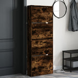 Vidaxl schoenenkast 60x21x163,5 cm bewerkt hout gerookt eikenkleurig - afbeelding 3