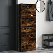 Vidaxl schoenenkast 60x21x163,5 cm bewerkt hout gerookt eikenkleurig - afbeelding 3