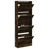 Vidaxl schoenenkast 60x21x163,5 cm bewerkt hout gerookt eikenkleurig - afbeelding 1