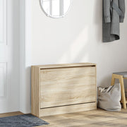 Vidaxl schoenenkast 80x21x57 cm bewerkt hout sonoma eikenkleurig - afbeelding 3