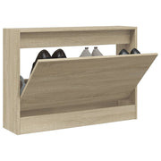 Vidaxl schoenenkast 80x21x57 cm bewerkt hout sonoma eikenkleurig - afbeelding 1