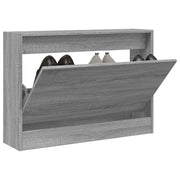 Vidaxl schoenenkast 80x21x57 cm bewerkt hout grijs sonoma eikenkleur - afbeelding 1