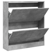 Vidaxl schoenenkast 80x21x87,5 cm bewerkt hout betongrijs - afbeelding 2