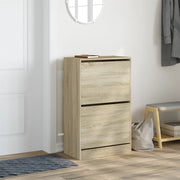 Vidaxl schoenenkast 60x34x96,5 cm bewerkt hout sonoma eikenkleurig - afbeelding 3