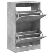 Vidaxl schoenenkast 60x34x96,5 cm bewerkt hout betongrijs - afbeelding 2
