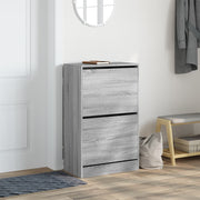 Vidaxl schoenenkast 60x34x96,5 cm bewerkt hout grijs sonoma eikenkleur - afbeelding 3