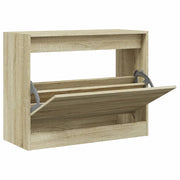 Vidaxl schoenenkast 80x34x63 cm bewerkt hout sonoma eikenkleurig - afbeelding 2