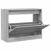 Vidaxl schoenenkast 80x34x63 cm bewerkt hout grijs sonoma eikenkleurig - afbeelding 2