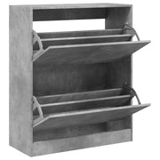 Vidaxl schoenenkast 80x34x96,5 cm bewerkt hout betongrijs - afbeelding 2