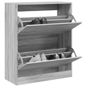Vidaxl schoenenkast 80x34x96,5 cm bewerkt hout grijs sonoma eikenkleur - afbeelding 1