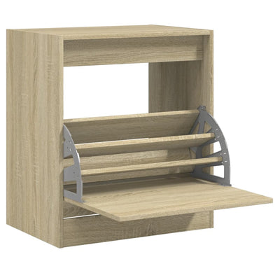Vidaxl schoenenkast 60x42x69 cm bewerkt hout sonoma eikenkleurig