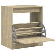 Vidaxl schoenenkast 60x42x69 cm bewerkt hout sonoma eikenkleurig - afbeelding 2