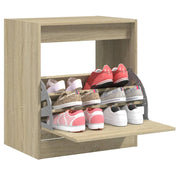Vidaxl schoenenkast 60x42x69 cm bewerkt hout sonoma eikenkleurig - afbeelding 1