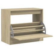 Vidaxl schoenenkast 80x42x69 cm bewerkt hout sonoma eikenkleurig - afbeelding 2