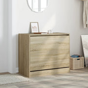Vidaxl schoenenkast 80x42x69 cm bewerkt hout sonoma eikenkleurig - afbeelding 3