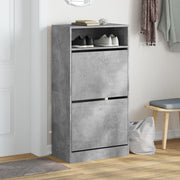 Vidaxl schoenenkast 60x34x116 cm bewerkt hout betongrijs - afbeelding 3
