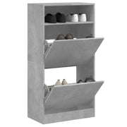 Vidaxl schoenenkast 60x34x116 cm bewerkt hout betongrijs - afbeelding 1