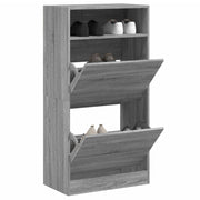 Vidaxl schoenenkast 60x34x116 cm bewerkt hout grijs sonoma eikenkleur - afbeelding 1
