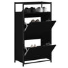 Vidaxl schoenenkast 60x34x112 cm bewerkt hout zwart