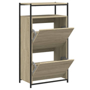 Vidaxl schoenenkast 60x34x112 cm bewerkt hout sonoma eikenkleurig - afbeelding 2