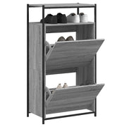 Vidaxl schoenenkast 60x34x112 cm bewerkt hout grijs sonoma eikenkleur - afbeelding 1