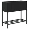 Vidaxl plantenbak met schap poly rattan zwart