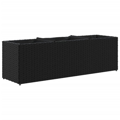 Vidaxl plantenbak met 3 potten 105x30x32 cm poly rattan zwart