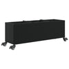 Vidaxl plantenbak met wielen 3 potten 107x32x38 cm poly rattan zwart