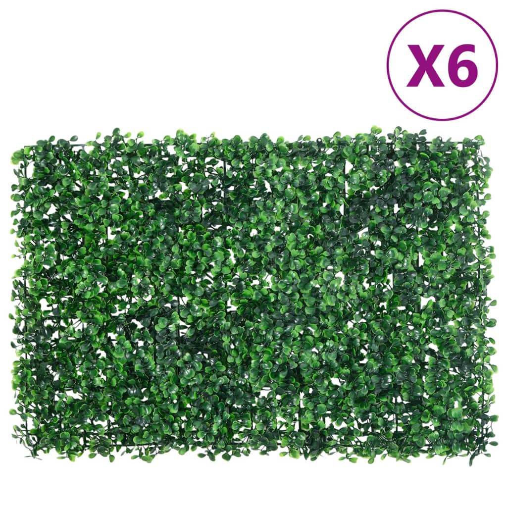 Vidaxl hek met kunstheester 6 st 40x60 cm groen